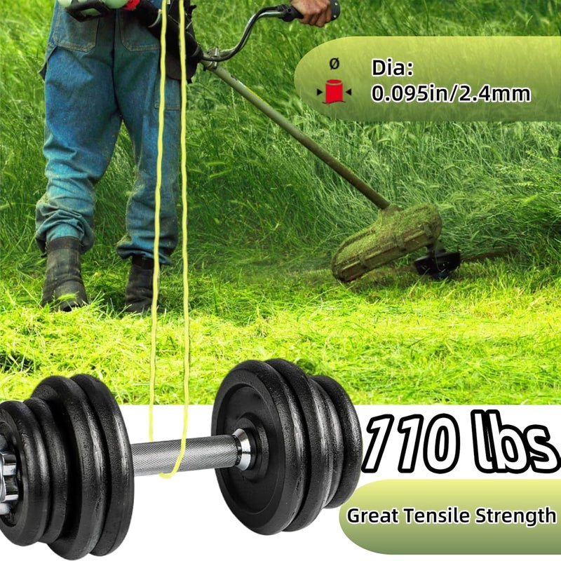 Quintillus 4-Pack String Trimmer Line .095 Compatible with Ego String Trimmer 095 Weed Eater String Pre-Cut Dual Color 3-section Fast-positioning Twisted Trimmer Line Universal Fit Weed Wacker String 16 ft - Image 5
